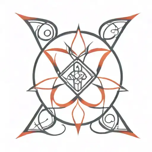 Black And Red Tribal Inspired Symmetrical Gothic