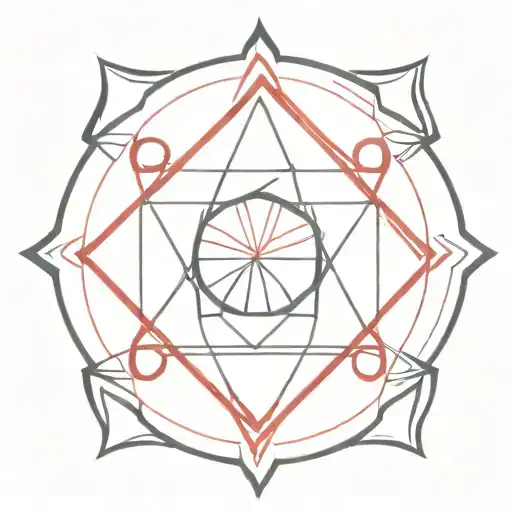 Black And Red Tribal Inspired Symmetrical Gothic