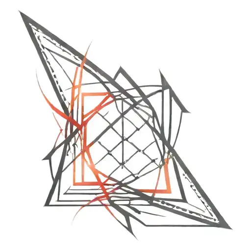 Black And Red Tribal Inspired Symmetrical Gothic Sharp