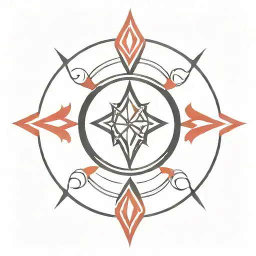 Black And Red Red Tribal Inspired Symmetrical Gothic Sharp