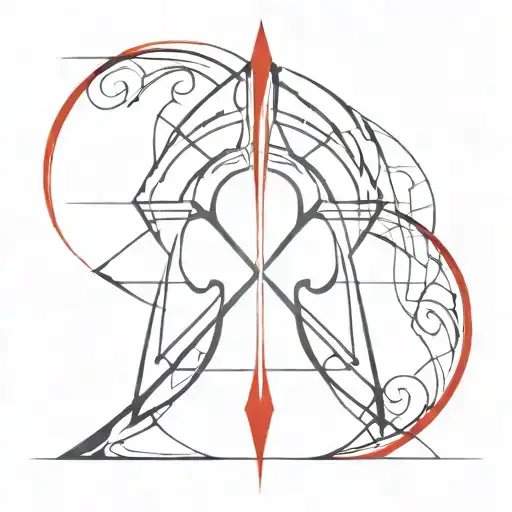 Black And Red Red Tribal Inspired Symmetrical Gothic Sharp