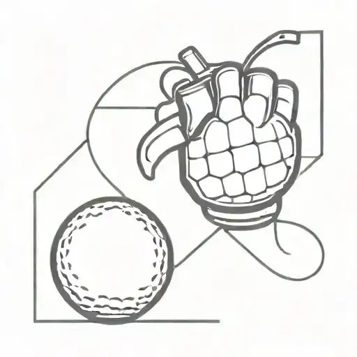 A Minimalist Tattoo Of A Golf Ball And Boxing Gloves Fused Together In A Unique Design