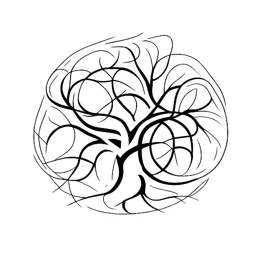 A Minimalist Tree Of Life With Intricate Roots