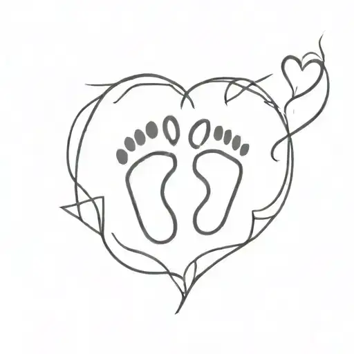 Baby Footprints And Heart