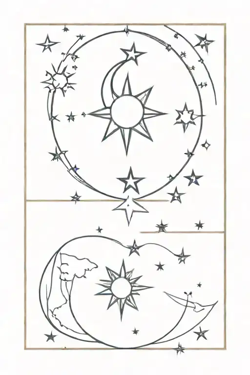 Stars Moon Sun Shining