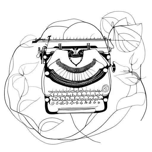 A Vintage Typewriter Surrounded By Floral Vines