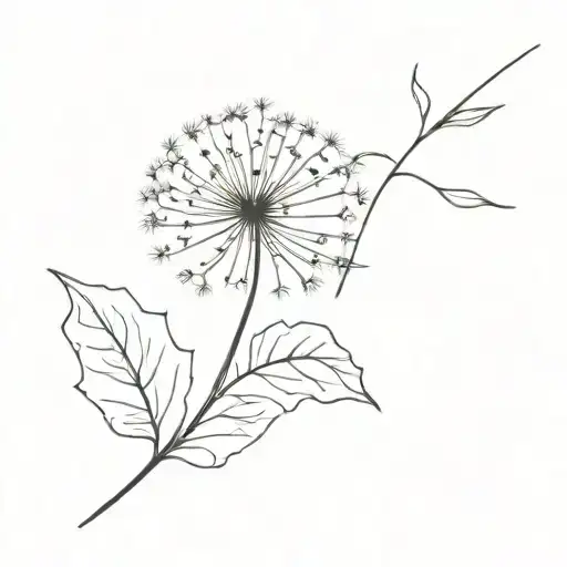 Dandelion Leaf With A Line For The