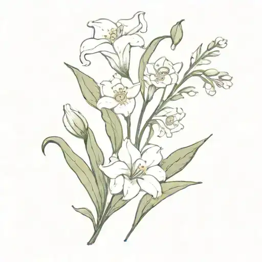 Small Multi Birth Flower Bouquet Primrose And Lily Of The Valley And Gladiolus