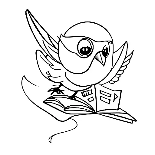 Mockingbird Carrying A Book