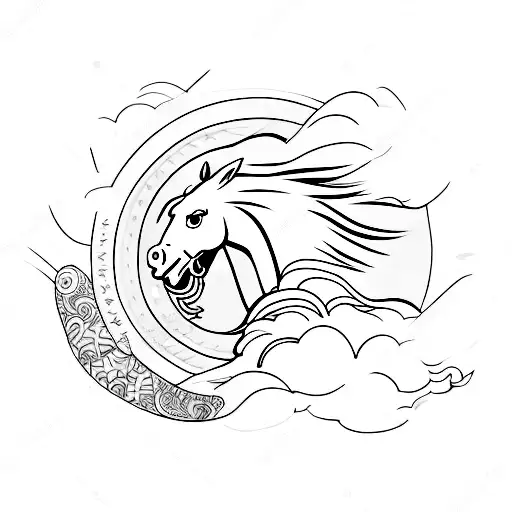 Mustangwatching A Sunset