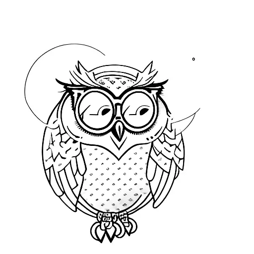 A Smart Owl Wearing Glasses And Playing A Mind Game On A Computer Screen