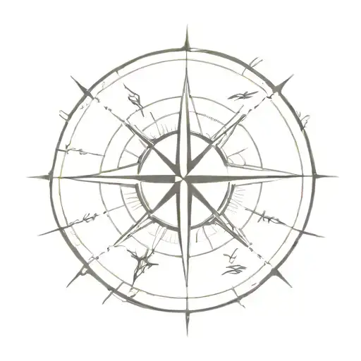 A Minimalist Tattoo Of A Compass Representing The Client's Love For Traveling
