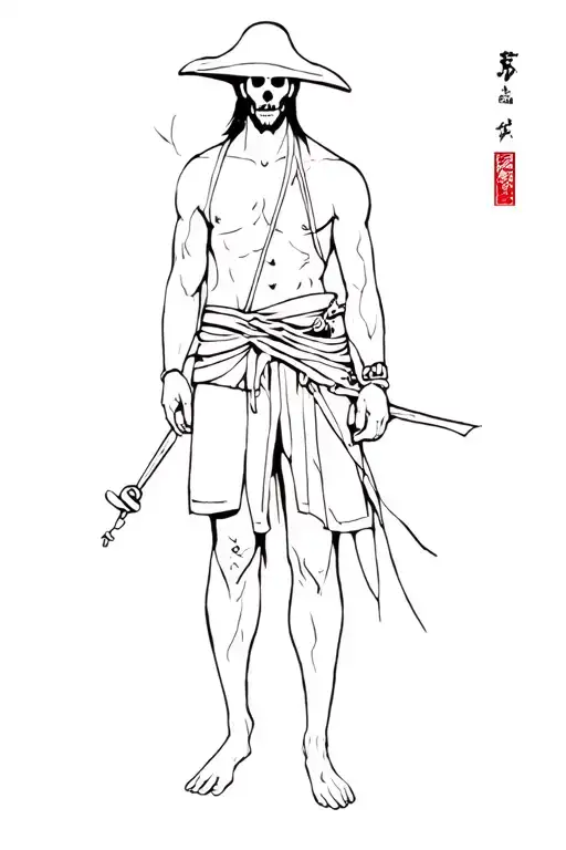 Japan Theme Full Leg Pirate Standing