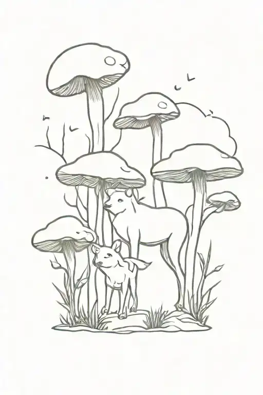 Mushroom And Wolf