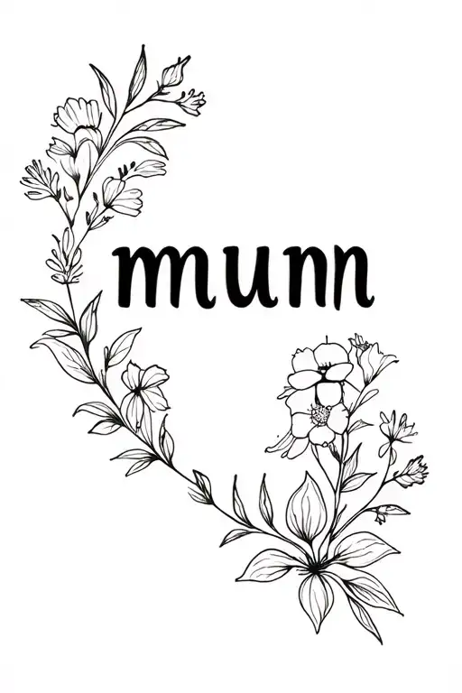 Wildflowers Blooming Word Mum