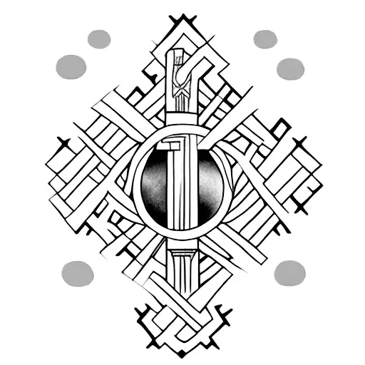 A Cross With A Latin Quote About Courage