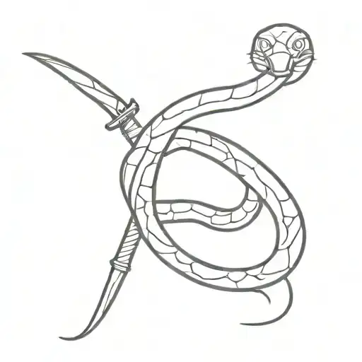 Knife And Snake Wrapped