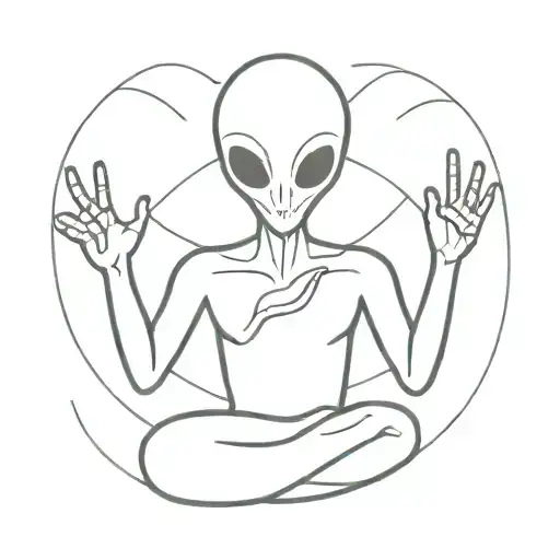 Alien Holding Up Peace Sign