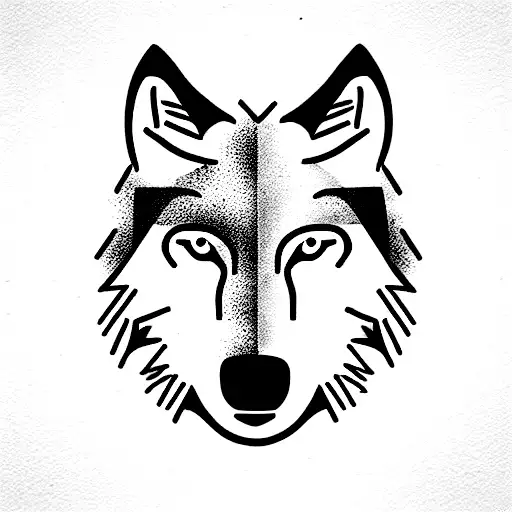 Wolf Head Embedded In The Forest Background