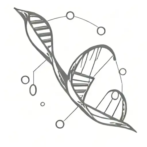 Dna Strand With 4 Blood Drops