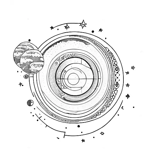 Crecent Moon With 4 Starts On The Side