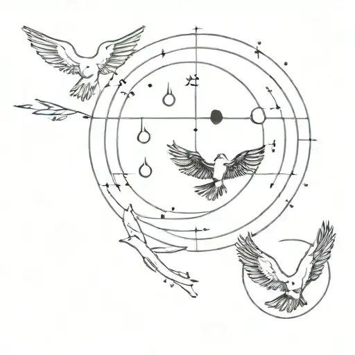 Moon Phases And 1 Dove Flying