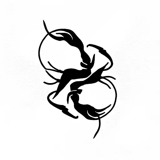 A Tattoo Where A Scorpio And A Capricorn Intertwine With Each Other