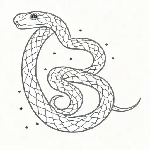 Snake With Stars Surrounding