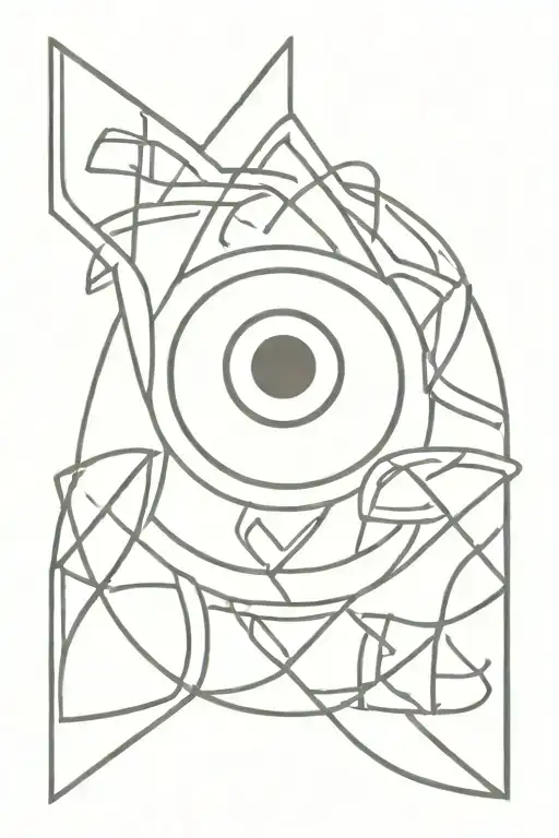 Celtic Knot Evil Eye Symbol Integrated Design Merging