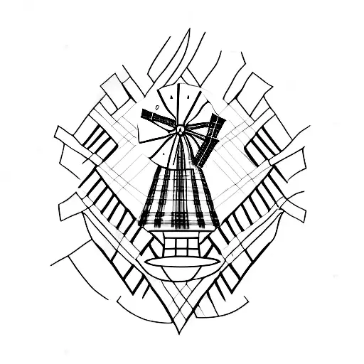 Windmill With A Scottish Tartan Pattern