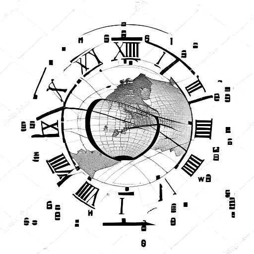 Clock Tower Surrounded By A World Map