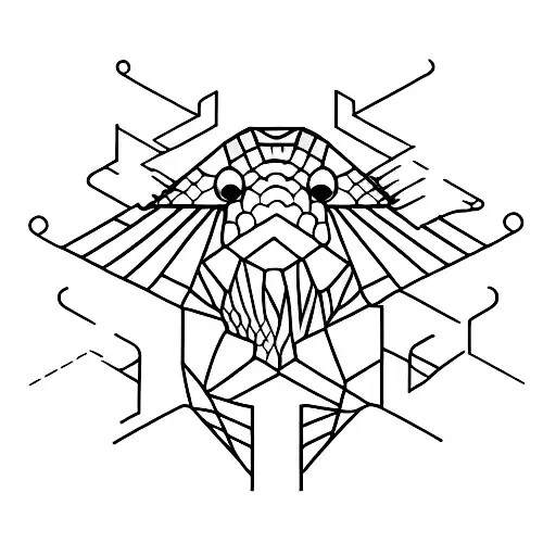 Sleeve Geometric Design With Bearded Dragon