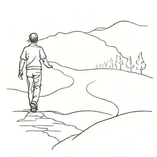 A Sketch Of A Person Walking Along A Path That Leads To Different Stages Of Personal Evolution