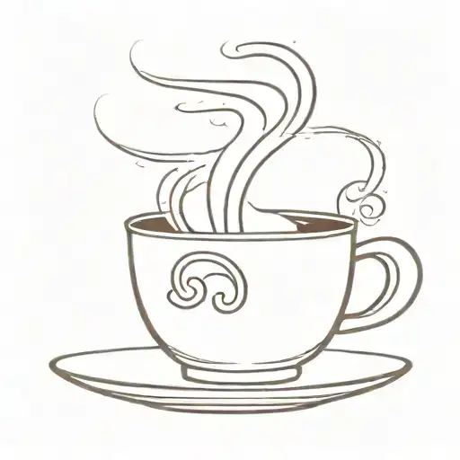 A Minimalist Coffee Cup With Steam Rising From It