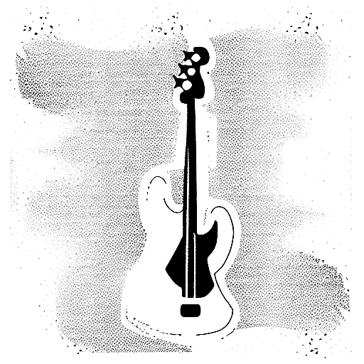 Fender Jazz Bass Guitar Stylistic Minimalistic