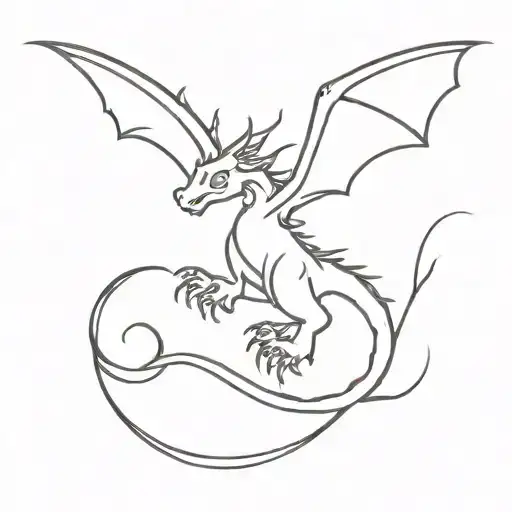 A Small Dragon Flying Away