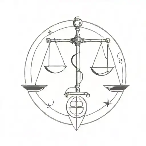 Medical Symbols Incorporated With Libra Zodiac Sign