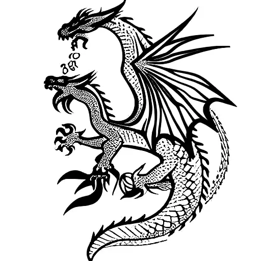 Dragon In A Field Of Flowers