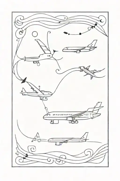 Musical Note And Airplane