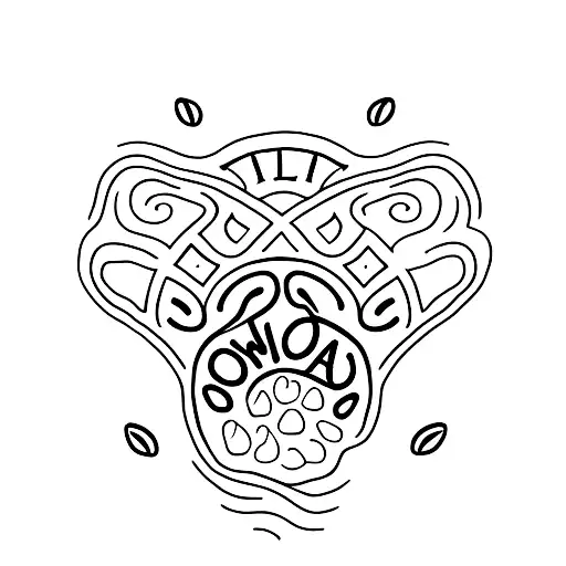 A Minimalist Tattoo Of A Dog's Paw Print With The Word 'Loyalty'