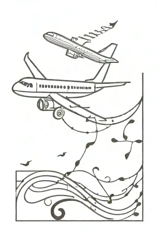 An Airplane Takes Off From A Musical Note