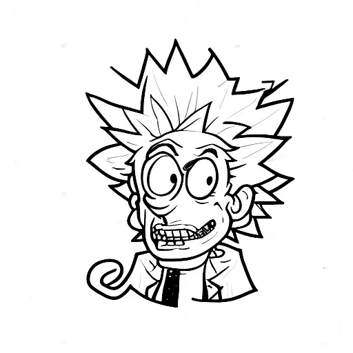 Cartoon Rick Sanchez Looking Cool