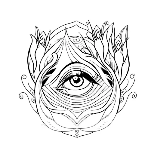 Dagger Through Feminine Eye With Small Tear