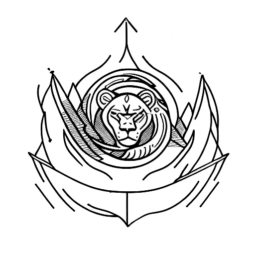 Arrow Lion Moon Wave Cloud