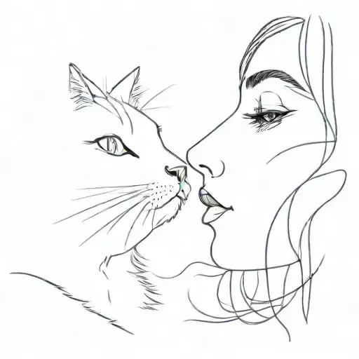 Girl Nose To Nose With Cat