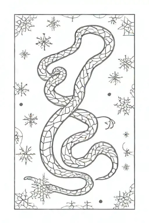 Snake And Snowflakes