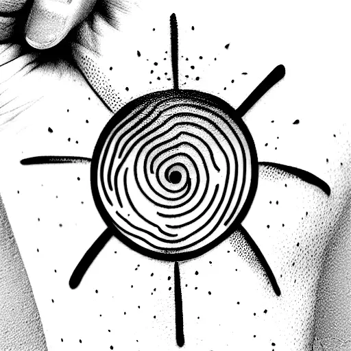 Sun With Fingerprint In The Center