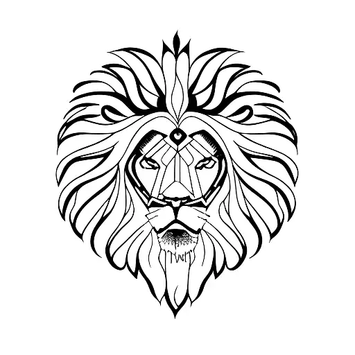 A Minimalist Lion Silhouette Surrounded By The Names Of Family Members