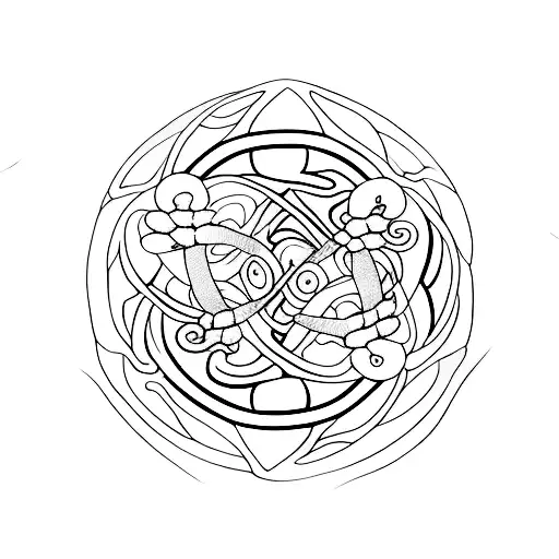 Bee And Shamrock Forming A Yin And Yang Symbol