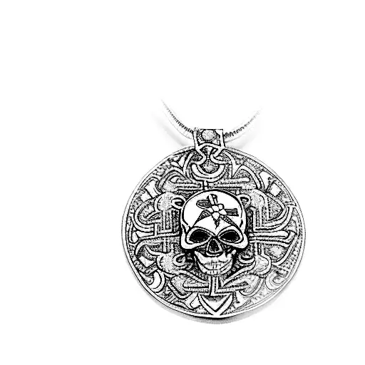 A Pendant With A Skull And Crossbones On It